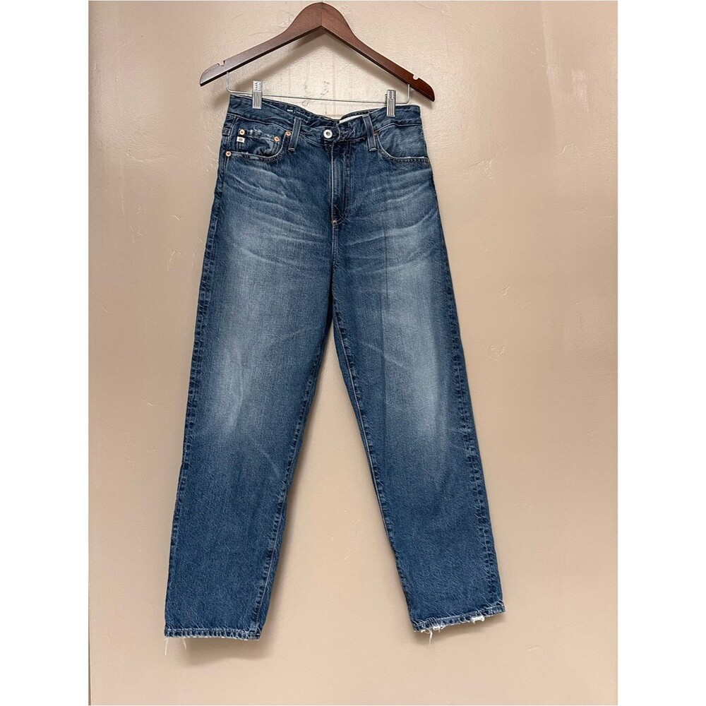 Ag Adriano Goldschmied Women’s Rian High Rise Straight Blue Denim Jeans Size 28